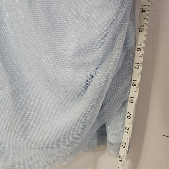 Princess Polly Prom/formal Blue Shimmer Mini Dress With Spaghetti Straps! - Picture 7 of 8